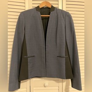 Blue and Black Blazer with Mandarin Collar